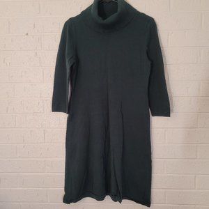 nine west hunter green long sleeve sweater dress